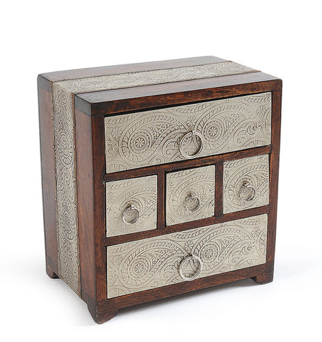 Casilla Silvico Mangowood box with 5 drawers